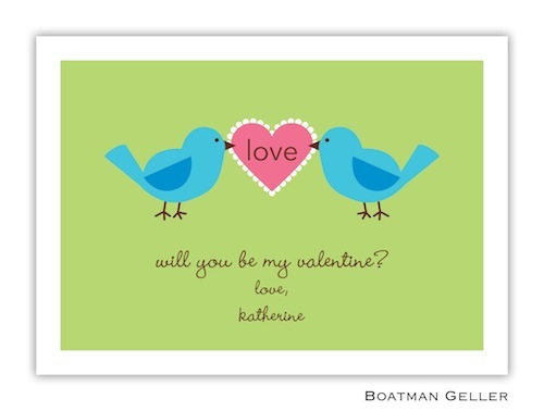 Boatman Geller Valentine Card- Love Birds 21200-Boatman Geller, Note Cards, Valentine, Personalized