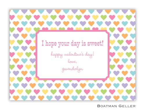 BG Valentine Card - Candy Hearts-Boatman Geller, Note Cards, Valentine, Personalized