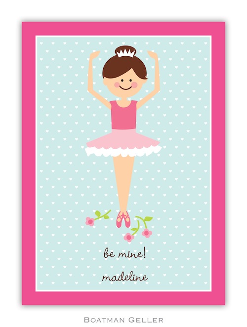 BG Valentine Card - Ballerina Valentine-Boatman Geller, Note Cards, Valentine, Personalized