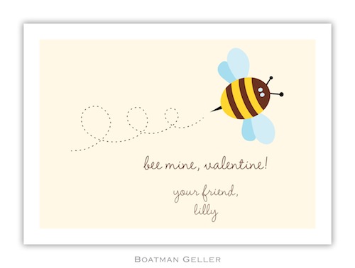 BG Valentine Card - Bee Valentine-Boatman Geller, Note Cards, Valentine, Personalized