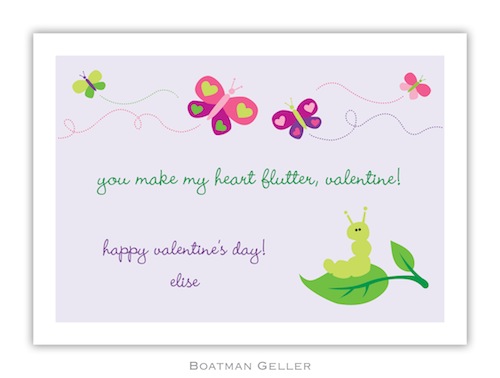 BG Valentine Card - Butterfly Valentine-Boatman Geller, Note Cards, Valentine, Personalized