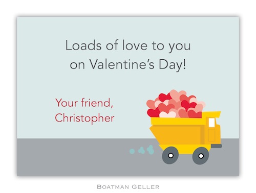 BG Valentine Card - Dump Truck-Boatman Geller, Note Cards, Valentine, Personalized