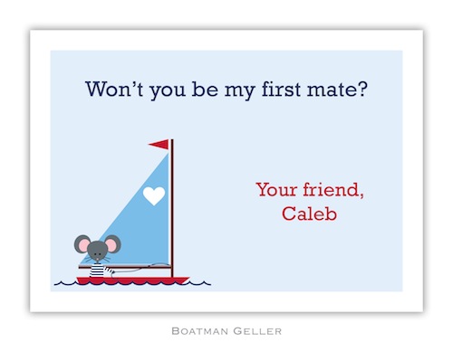 BG Valentine Card - George Sailor Valentine-Boatman Geller, Note Cards, Valentine, Personalized