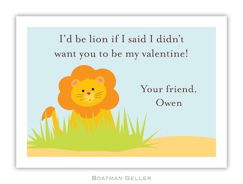 BG Valentine Card - Lion Valentine-Boatman Geller, Note Cards, Valentine, Personalized