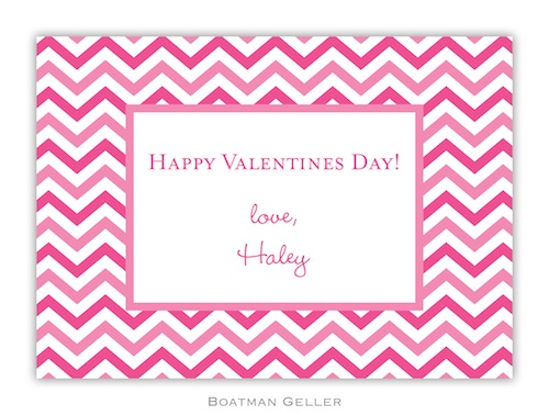 BG Valentine Card - Chevron Valentine Exchange-Boatman Geller, Note Cards, Valentine, Personalized