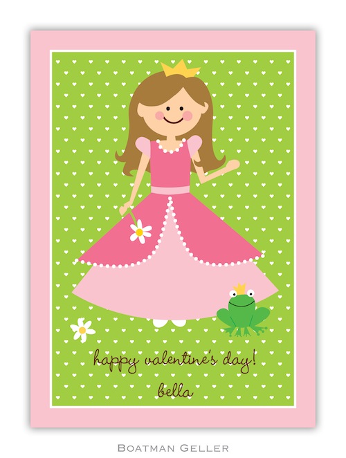 BG Valentine Card - Princess Valentine-Boatman Geller, Note Cards, Valentine, Personalized