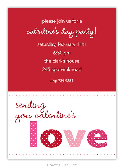 BG Valentine Invitation - Love Valentine-Boatman Geller, invitations, Valentine, Personalized