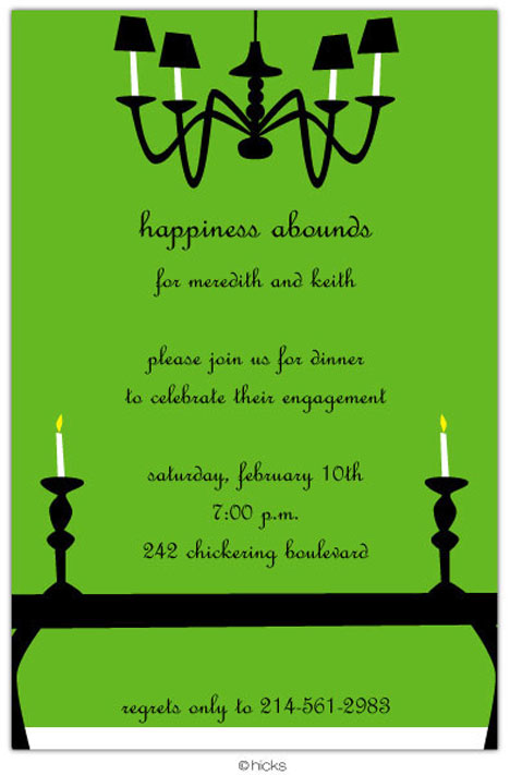 Candlelight (green) Party Invitation-hicks paper goods, green, birthday, party, halloween
