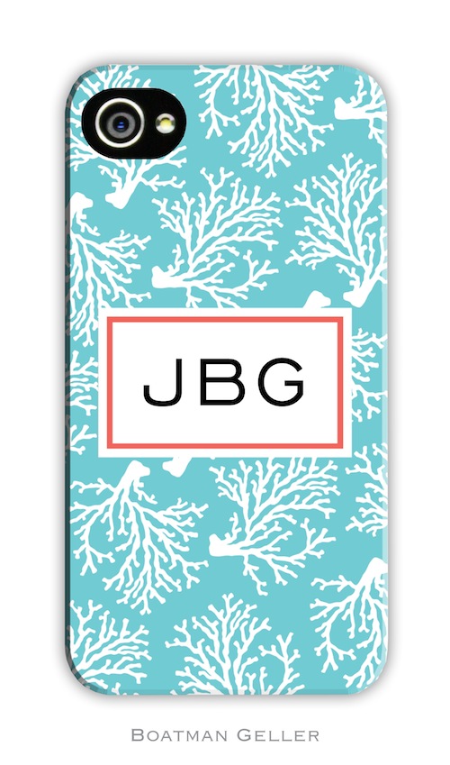 BG Cell Phone Cover - Coral Repeat Teal-gifts, boatman geller, cell phone cover