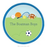 BG Plate - Sports Boy - 19908-melamine, plates, boatman geller, gifts