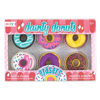 Dainty Donuts Pencil Erasers-eraser, international arrivals, gifts, coloring books, quick2021