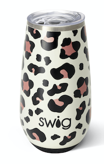 Swig - Luxy Leopard Stemless Flute (6oz)-Wine, tumbler, stemless, cup, flute, champagne, quick2021
